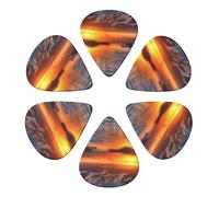 Guitar Picks 6 Pcs Pretty Backgrounds Nature Sunset Print Guitar Plectrums for Bass Electric Acoustic Guitars Ukulele