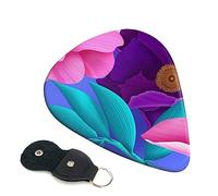 Guitar Picks 6 Pcs Pretty Flowers Print Guitar Plectrums for Bass Electric Acoustic Guitars Ukulele