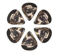 Guitar Picks 6 Pcs Puppys Pug Print Guitar Plectrums for Bass Electric Acoustic Guitars Ukulele