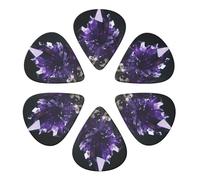 Guitar Picks 6 Pcs Purple Amethyst Print Guitar Plectrums for Bass Electric Acoustic Guitars Ukulele