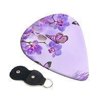 Guitar Picks 6 Pcs Purple Butterfly Print Guitar Plectrums for Bass Electric Acoustic Guitars Ukulele