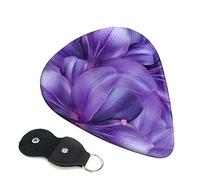 Guitar Picks 6 Pcs Purple Lily Flowers Print Guitar Plectrums for Bass Electric Acoustic Guitars Ukulele