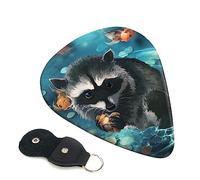 Guitar Picks 6 Pcs Raccoo pattern Print Guitar Plectrums for Bass Electric Acoustic Guitars Ukulele