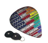 Guitar Picks 6 Pcs Rainbow Flag on Wall Print Guitar Plectrums for Bass Electric Acoustic Guitars Ukulele