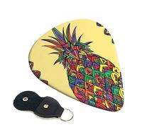 Guitar Picks 6 Pcs Rainbow Pineapple Print Guitar Plectrums for Bass Electric Acoustic Guitars Ukulele