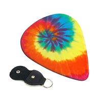 Guitar Picks 6 Pcs Rainbow Spiral Tie Dye Print Guitar Plectrums for Bass Electric Acoustic Guitars Ukulele