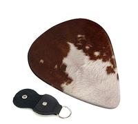 Guitar Picks 6 Pcs red brown cowhide Print Guitar Plectrums for Bass Electric Acoustic Guitars Ukulele