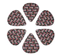 Guitar Picks 6 Pcs Red Fire Print Guitar Plectrums for Bass Electric Acoustic Guitars Ukulele