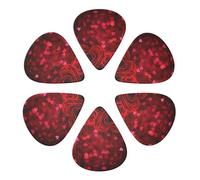 Guitar Picks 6 Pcs Red Heart Rose Print Guitar Plectrums for Bass Electric Acoustic Guitars Ukulele