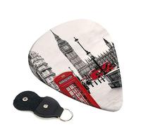 Guitar Picks 6 Pcs Red Phone Booth London Street Print Guitar Plectrums for Bass Electric Acoustic Guitars Ukulele