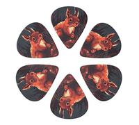 Guitar Picks 6 Pcs Red Squirrel on the Grass Print Guitar Plectrums for Bass Electric Acoustic Guitars Ukulele