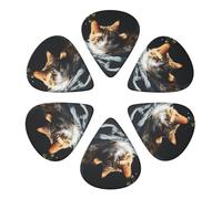 Guitar Picks 6 Pcs Resting Cat Print Guitar Plectrums for Bass Electric Acoustic Guitars Ukulele