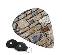 Guitar Picks 6 Pcs Retro Stone Print Guitar Plectrums for Bass Electric Acoustic Guitars Ukulele