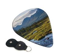 Guitar Picks 6 Pcs River and Forest Print Guitar Plectrums for Bass Electric Acoustic Guitars Ukulele