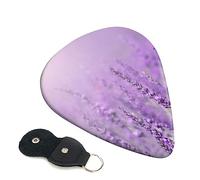 Guitar Picks 6 Pcs Romantic Purple Lavender Print Guitar Plectrums for Bass Electric Acoustic Guitars Ukulele