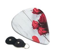 Guitar Picks 6 Pcs Rose Flower Print Guitar Plectrums for Bass Electric Acoustic Guitars Ukulele