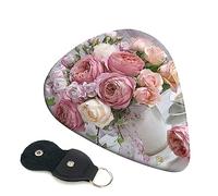 Guitar Picks 6 Pcs Rose Flower Print Guitar Plectrums for Bass Electric Acoustic Guitars Ukulele