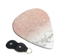 Guitar Picks 6 Pcs rose gold marble background Print Guitar Plectrums for Bass Electric Acoustic Guitars Ukulele