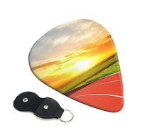 Guitar Picks 6 Pcs Running Track Sunset Print Guitar Plectrums for Bass Electric Acoustic Guitars Ukulele
