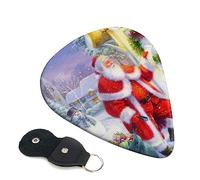 Guitar Picks 6 Pcs Santa Claus Snow Secenry Print Guitar Plectrums for Bass Electric Acoustic Guitars Ukulele