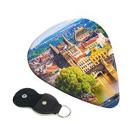 Guitar Picks 6 Pcs Scenic Summer Old Town Print Guitar Plectrums for Bass Electric Acoustic Guitars Ukulele