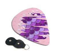 Guitar Picks 6 Pcs Sea Life Pearl Mermaid Print Guitar Plectrums for Bass Electric Acoustic Guitars Ukulele