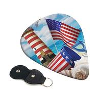 Guitar Picks 6 Pcs Sea to Shining Sea Patriotic Print Guitar Plectrums for Bass Electric Acoustic Guitars Ukulele