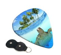 Guitar Picks 6 Pcs Sea Turtle Print Guitar Plectrums for Bass Electric Acoustic Guitars Ukulele