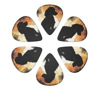 Guitar Picks 6 Pcs Shadow of Dog Print Guitar Plectrums for Bass Electric Acoustic Guitars Ukulele