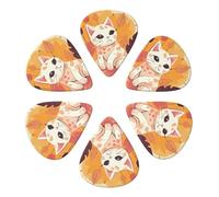 Guitar Picks 6 Pcs Simple Cartoon Cat Print Guitar Plectrums for Bass Electric Acoustic Guitars Ukulele