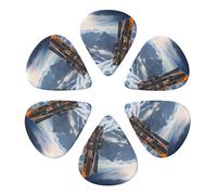 Guitar Picks 6 Pcs Skis on mountain Print Guitar Plectrums for Bass Electric Acoustic Guitars Ukulele