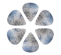 Guitar Picks 6 Pcs Snowflake Pine Tree Print Guitar Plectrums for Bass Electric Acoustic Guitars Ukulele