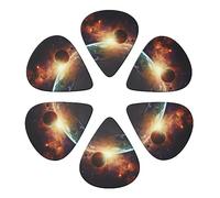 Guitar Picks 6 Pcs Sun and Earth Print Guitar Plectrums for Bass Electric Acoustic Guitars Ukulele
