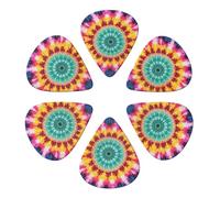 Guitar Picks 6 Pcs Unique Tye Dye Art Print Guitar Plectrums for Bass Electric Acoustic Guitars Ukulele
