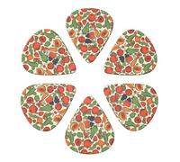 Guitar Picks 6 Pcs Vegetable Fruit Print Guitar Plectrums for Bass Electric Acoustic Guitars Ukulele