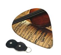 Guitar Picks 6 Pcs Violin and Book Print Guitar Plectrums for Bass Electric Acoustic Guitars Ukulele