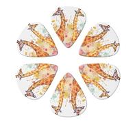 Guitar Picks 6 Pcs Watercolor Giraffes Print Guitar Plectrums for Bass Electric Acoustic Guitars Ukulele