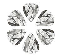 Guitar Picks 6 Pcs White Trees Camo Print Guitar Plectrums for Bass Electric Acoustic Guitars Ukulele