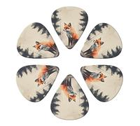 Guitar Picks 6 Pcs Wilderness Fox Art Print Guitar Plectrums for Bass Electric Acoustic Guitars Ukulele