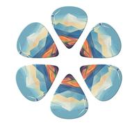 Guitar Picks 6 Pcs Windmill Flat Illustration Print Guitar Plectrums for Bass Electric Acoustic Guitars Ukulele