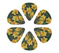 Guitar Picks 6 Pcs Yellow Daffodils Flowers Print Guitar Plectrums for Bass Electric Acoustic Guitars Ukulele