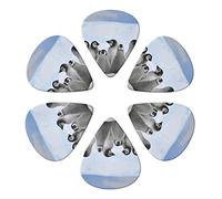 Guitar Picks 6 Pcs Young Penguins With Snow Print Guitar Plectrums for Bass Electric Acoustic Guitars Ukulele