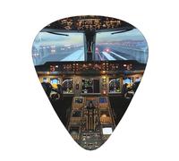 Guitar Picks 60 PCS, Airplane Cockpit Printed Funny Guitar Picks for Acoustic Guitar, Electric Guitar, Bass Guitar(0.46,0.71,0.96 mm)