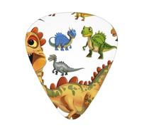 Guitar Picks 60 PCS, Cartoon Dinosaur Images Printed Funny Guitar Picks for Acoustic Guitar, Electric Guitar, Bass Guitar(0.46,0.71,0.96 mm)
