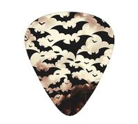 Guitar Picks 60 PCS, Halloween Flying Bats Printed Funny Guitar Picks for Acoustic Guitar, Electric Guitar, Bass Guitar(0.46,0.71,0.96 mm)