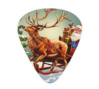 Guitar Picks 60 PCS, Merry Christmas Day Printed Funny Guitar Picks for Acoustic Guitar, Electric Guitar, Bass Guitar(0.46,0.71,0.96 mm)