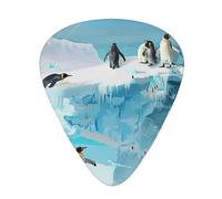 Guitar Picks 60 PCS, Penguin on the Iceberg Printed Funny Guitar Picks for Acoustic Guitar, Electric Guitar, Bass Guitar(0.46,0.71,0.96 mm)