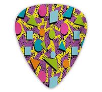 Guitar Picks 80s Memphis Fashion Style Guitar Picks 12 Pieces Ukulele Picks Including 0.46 mm 0.71 mm 0.96 mm