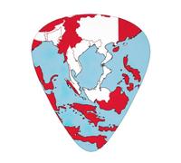 Guitar Picks Abstract Print Indonesian Flag Map01 12pcs for Electric Guitar Ukulele Accessories for Girls