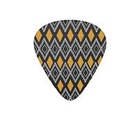 Guitar Picks Abstract Tribal Ancient Geometric Symbol Vintage Guitar Pick for Electric Bass Guitar Acoustic Guitar Lovers Gift 12 Pack with Box